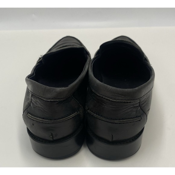 Tods Women's Split Toe Leather Penny Loafers Black Size 35 US 5 - Picture 5 of 9